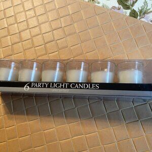 Set of 6 Unscented White Party Light Candles New